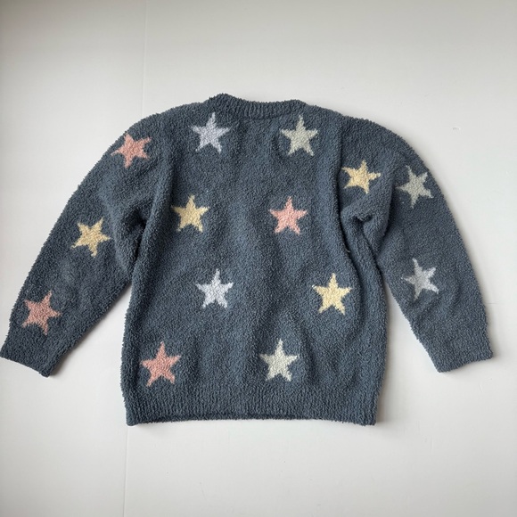 Lola and the Boys Baby You’re A Star Fuzzy Lounge Set Gray Pastel Stars Size 6 - Picture 4 of 6